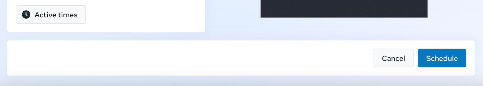 The blue Schedule button in Meta Business Suite’s Story Composer.