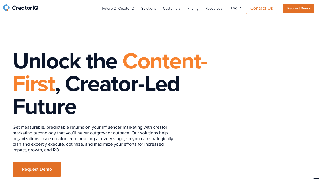 CreatorIQ influencer marketing tool homepage