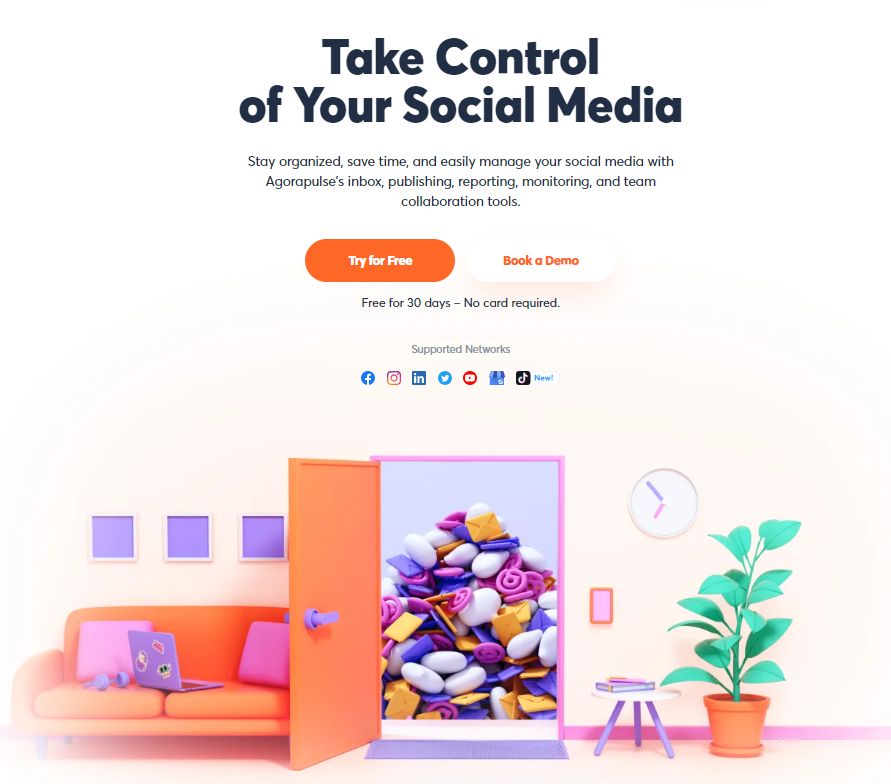 interface of agorapulse website