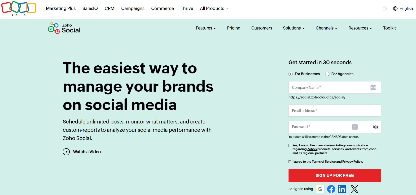 Zoho Social has scheduling features to posts across multiple social accounts and networks.